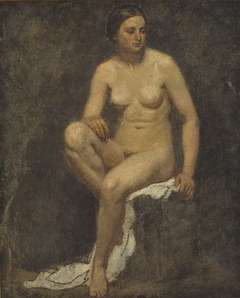 Female Nude in the Studio of Thomas Couture by Lorenz Frølich