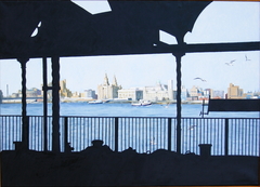 FERRY ’ CROSS THE MERSEY, 2006 , oil on Linen, 140 x 100 cm by john albert walker