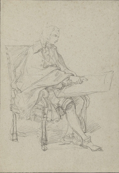 Figuurstudie voor de leraar in een afbeelding van een tekenacademie by Charles-Joseph Natoire