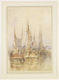 Fishing Smacks in French Harbour by Richard Parkes Bonington