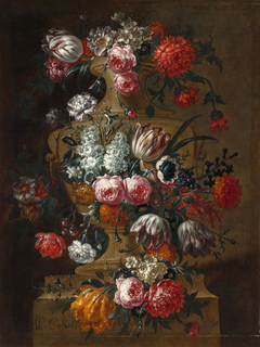 Flowers in a Stone Urn by Peter Frans Casteels