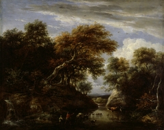 Fording the river by Jacob van Ruisdael