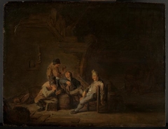 Four Peasants Drinking and Smoking at an Inn by Adriaen van Ostade