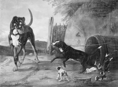 Hundescene by Theodor Julius Kiellerup