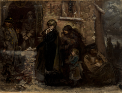 In Front of a Church by Władysław Rossowski