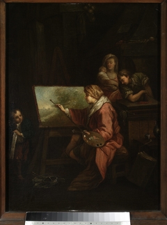 In the painter's studio (“Le peintre de paysage” or “Le peintre a son chevalet”) by François Boucher