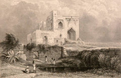 Indian Landscape  - Singham Mahal, Torway, Bejapore by David Cox Jr