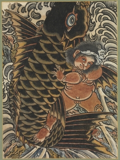 Kintaro with Carp by anonymous painter