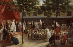 La duchesse d'Orléans et le comte de Paris visitent une salle d'asile parisienne by Jules Laure