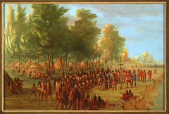 La Salle Erecting a Cross and Taking Possession of the Land.  March 25, 1682 by George Catlin