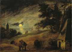 Landscape by Moonlight by Adriaen Brouwer