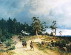 Landscape in Eastern Finland with Mounted Cossacks by Berndt Lindholm