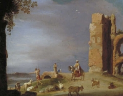 Landscape with a Ruin by Cornelius van Poelenburgh