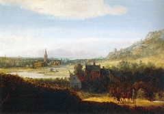 Landscape with armed Men by Hercules Seghers