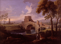 Landscape with Bridge by th workshop of Jan Frans van Bloemen