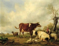 Landscape with Cattle by Hendrik van de Sande Bakhuyzen