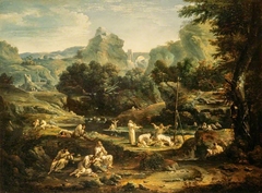 Landscape with Monks by Marco Ricci