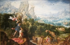 Landscape with the Offering of Isaac by Herri met de Bles