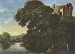 Landscape with the Temple of Vesta in Tivoli by Adam Elsheimer