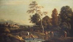 Landscape with Women Washing Clothes by Marco Ricci