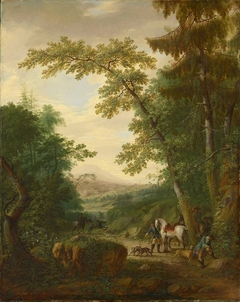 Landschaft mit Jagdgesellschaft by Philipp Hieronymus Brinckmann