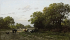 Landschap in Drenthe by Julius Jacobus van de Sande Bakhuyzen