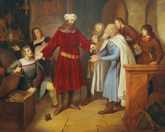 Leopold von Babenberg übergibt seine Schätze an die Wiener Bürger by Leander Russ