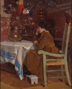 Lezende vrouw by Louis Hartz