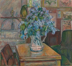 Lilacs and Parrot by Oluf Wold-Torne