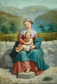 Madonna and Child in a Landscape by Charles Soulacroix