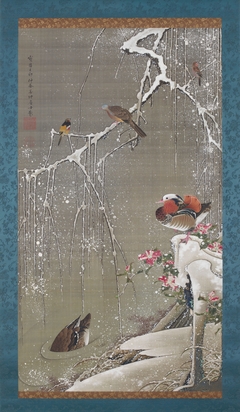 Mandarin ducks in the snow by Itō Jakuchū