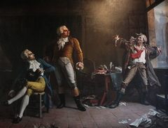 Marat ayant une conversation animée avec Danton et Robespierre by Alfred Loudet