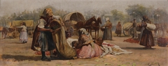 Market scene by Ágost Egerváry Potemkin