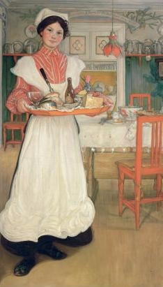 Martina med frukostbrickan by Carl Larsson