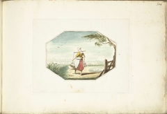 Melkmeid met emmers in een landschap by Gesina ter Borch