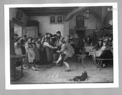 merry society of young peasants in an inn by Franz Defregger