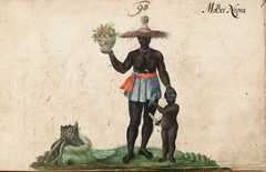 Molher Negra - Black woman with child and basket by Zacharias Wagenaer