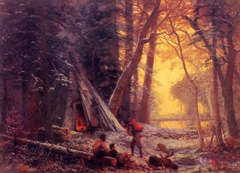 Moose Hunters' Camp, Nova Scotia by Albert Bierstadt