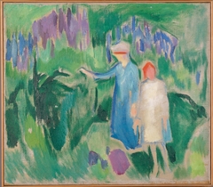 Mother and Daughter in the Garden by Edvard Munch