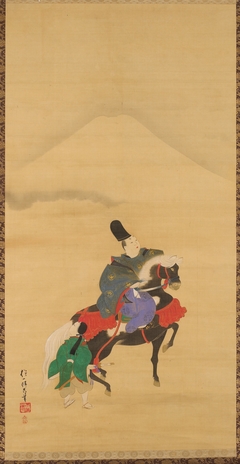 Narihira Riding Below Fuji by Sakai Hoitsu