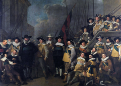 Officers and other guards of district V in Amsterdam led by kaptein Cornelis de Graeff and luitenant Hendrick Lauwrensz by Jacob Adriaensz Backer