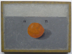 "Orange" (1965) oil on hardboard, 13 and a half x 10 inches by john albert walker