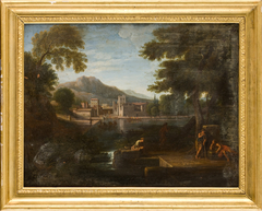 Paysage avec ville by Nicolas Poussin