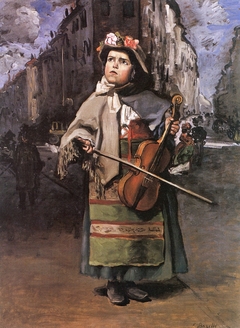 Petite Italienne chanteuse des rues by Frédéric Bazille