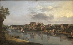 Pirna seen from the right bank of the Elbe by Bernardo Bellotto