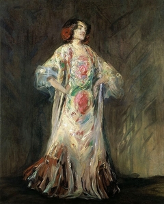 Portrait of a dancer Antonia Mercé called "La Argentina". by Max Slevogt