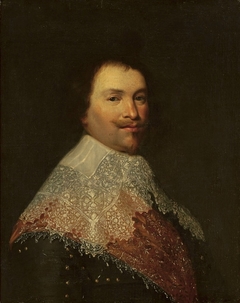 Portrait of a man in a lace collar. by Anonymous