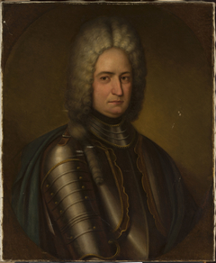 Portrait of a man in armour by Erhard Ludewig Winterstein