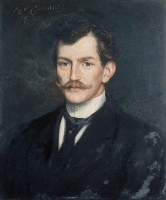 Portrait of a Young Man with a Moustache by John Kelt Edwards