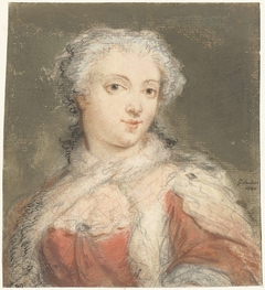 Portret van een jonge vrouw by Gerard Sanders